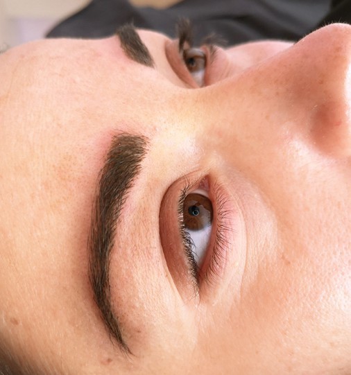 Retouch of eyebrows microblading