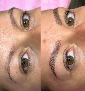 Eyebrow dyeing with henna tint+Brows design